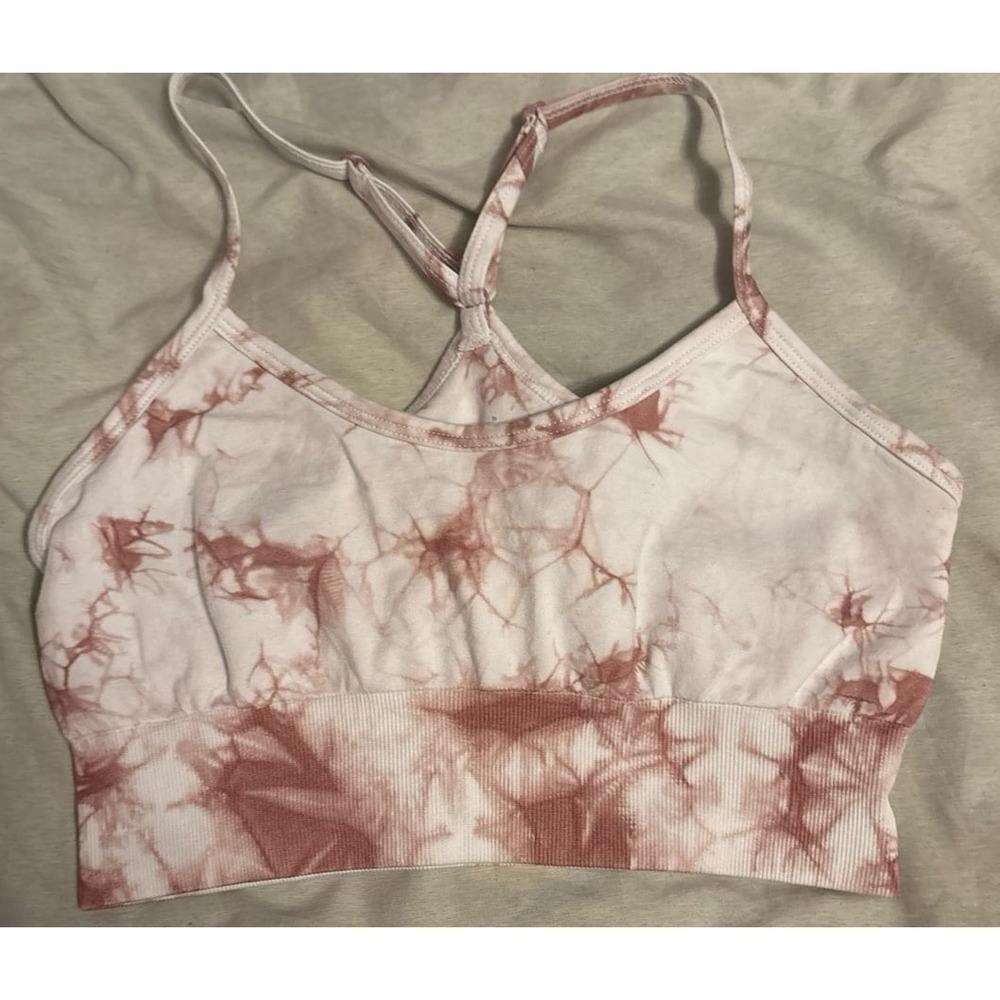 Women's Mauve Tie Dye Sports Bra, Size Medium‎